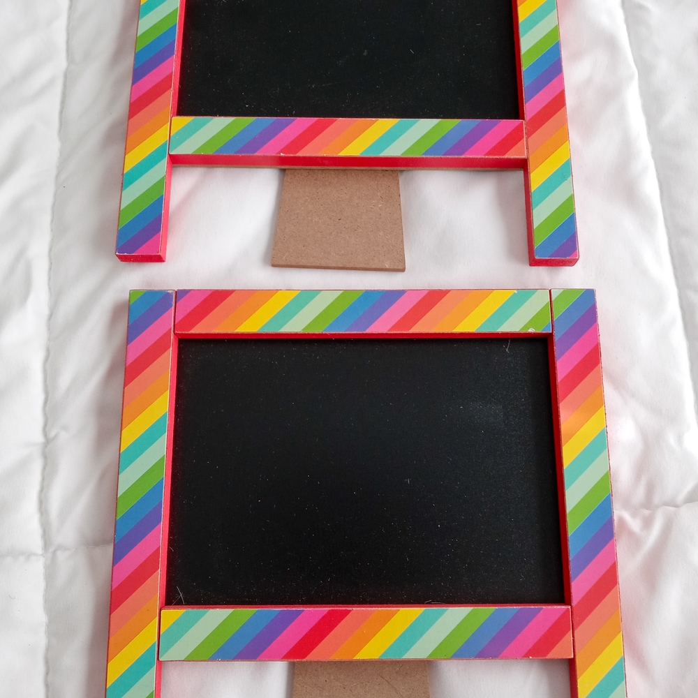 Vibrant Rainbow Chalkboard Stand